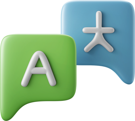 language translation symbol 3d icon
