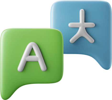 language translation symbol 3d icon